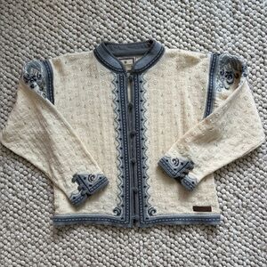 Dale of Norway Cream and Blue Vintage Sweater. Large